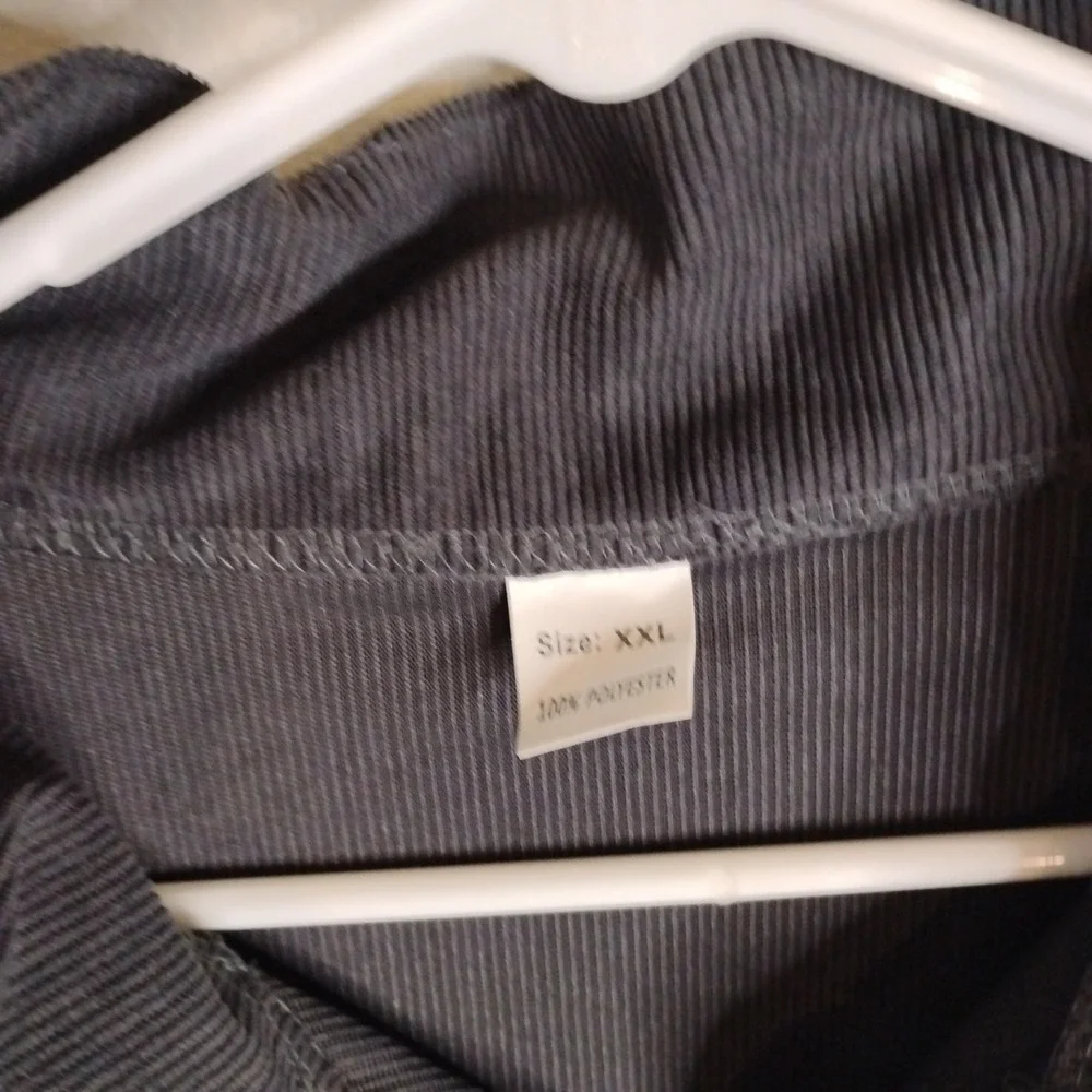 Unbranded Quarter Zip Pullover Men XXL Gray Corduroy Texture Vintage Sweater